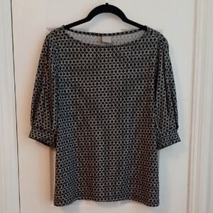 H&M Black and White Print Top
